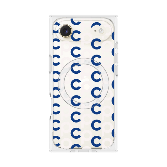 Premium Square Case with MagSafe［ Original - CASEPLAY Initial All-over Pattern - Navy ］