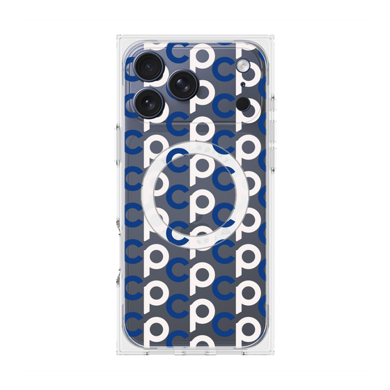 Premium Square Case with MagSafe［ Original - CASEPLAY Initial All-over Pattern - Navy ］