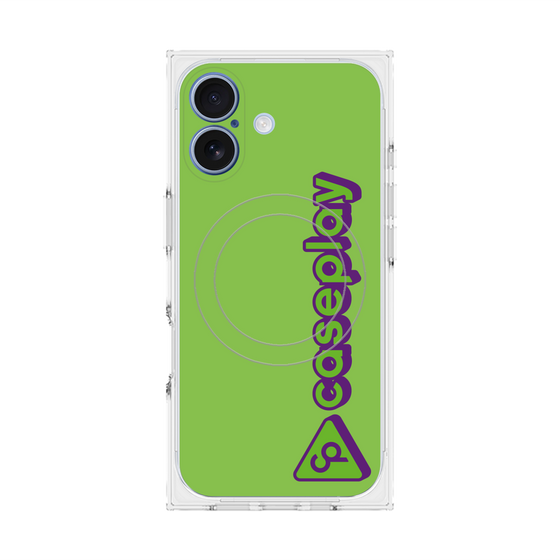 Premium Square Case with MagSafe［ Original - CASEPLAY Logotype - Green ］