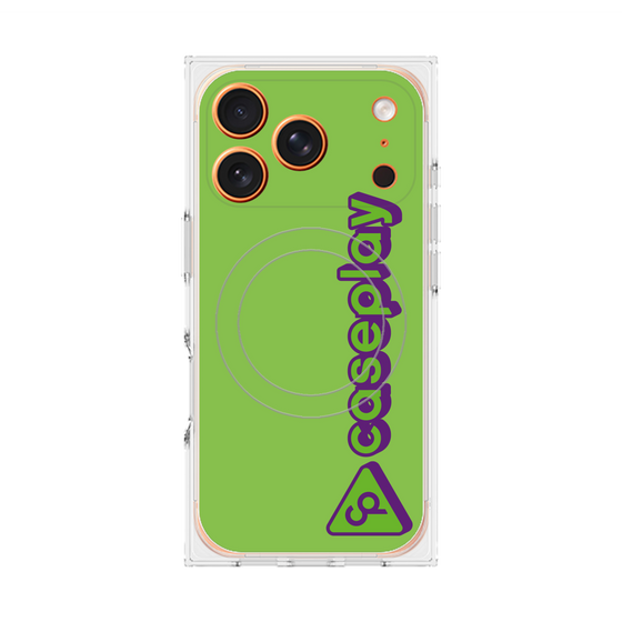 Premium Square Case with MagSafe［ Original - CASEPLAY Logotype - Green ］