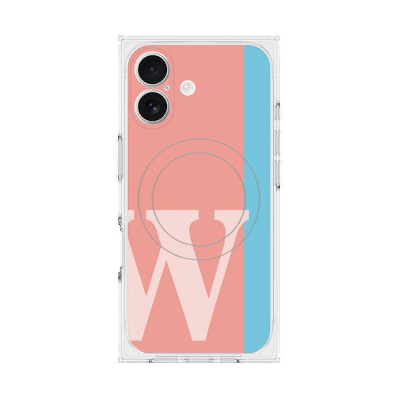 Premium Square Case with MagSafe［ Original - initial color line - W pink ］