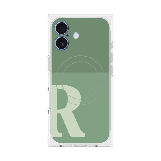 Premium Square Case with MagSafe［ Original - initial two tone - R green ］