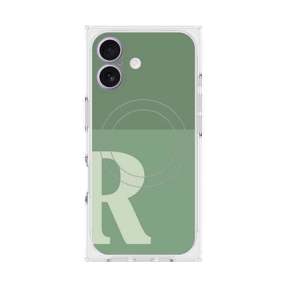 Premium Square Case with MagSafe［ Original - initial two tone - R green ］
