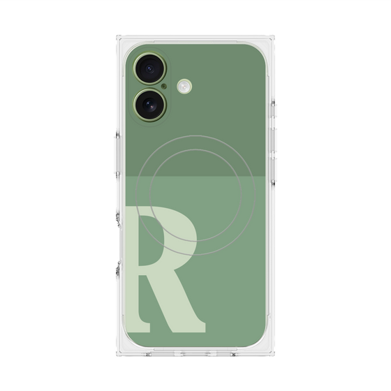 Premium Square Case with MagSafe［ Original - initial two tone - R green ］