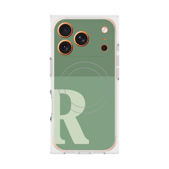 Premium Square Case with MagSafe［ Original - initial two tone - R green ］