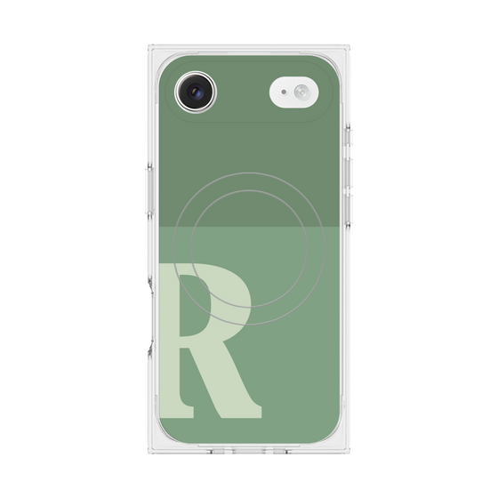 Premium Square Case with MagSafe［ Original - initial two tone - R green ］