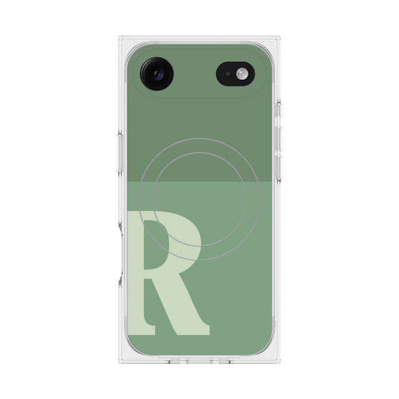 Premium Square Case with MagSafe［ Original - initial two tone - R green ］