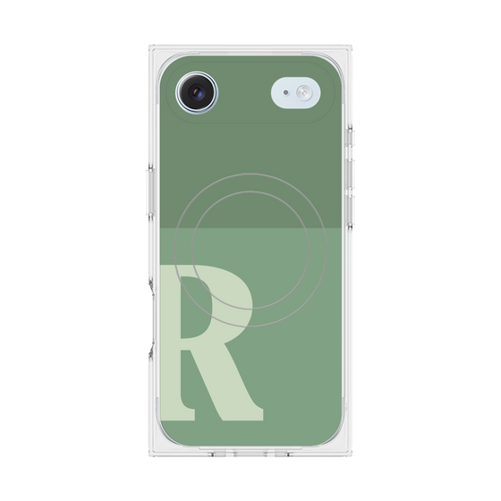 Premium Square Case with MagSafe［ Original - initial two tone - R green ］