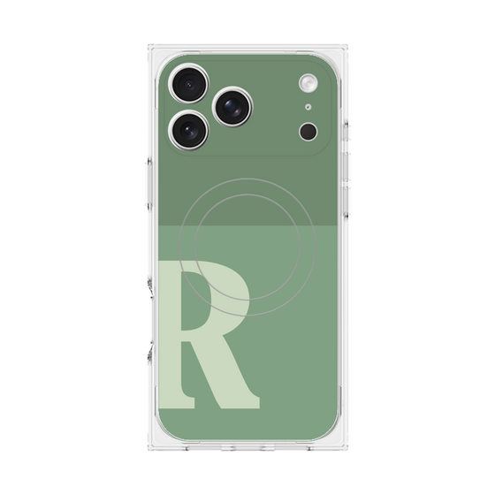 Premium Square Case with MagSafe［ Original - initial two tone - R green ］