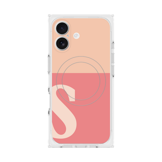 Premium Square Case with MagSafe［ Original - initial two tone - S pink ］