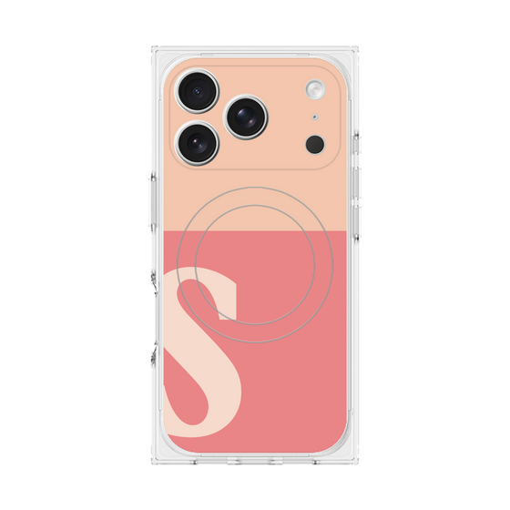 Premium Square Case with MagSafe［ Original - initial two tone - S pink ］
