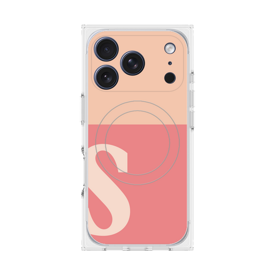 Premium Square Case with MagSafe［ Original - initial two tone - S pink ］