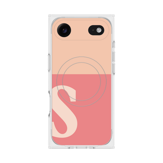 Premium Square Case with MagSafe［ Original - initial two tone - S pink ］