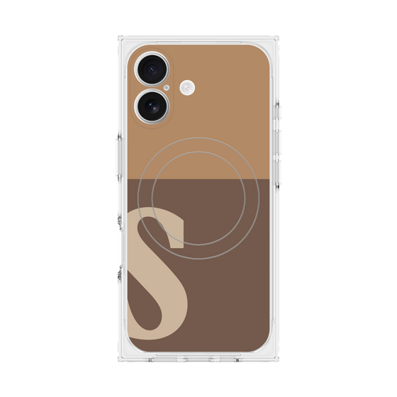 Premium Square Case with MagSafe［ Original - initial two tone - S brown ］