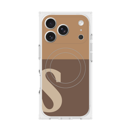 Premium Square Case with MagSafe［ Original - initial two tone - S brown ］