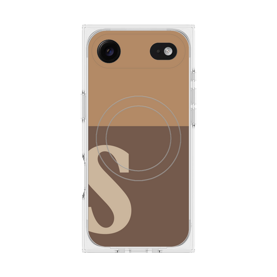 Premium Square Case with MagSafe［ Original - initial two tone - S brown ］