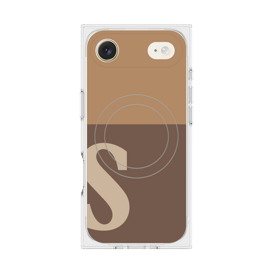 Premium Square Case with MagSafe［ Original - initial two tone - S brown ］