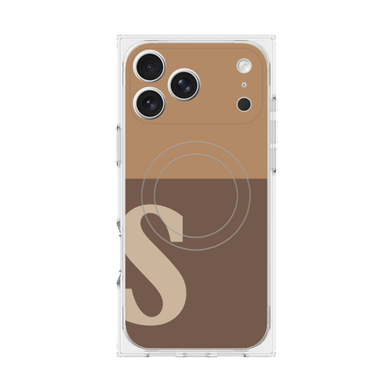 Premium Square Case with MagSafe［ Original - initial two tone - S brown ］