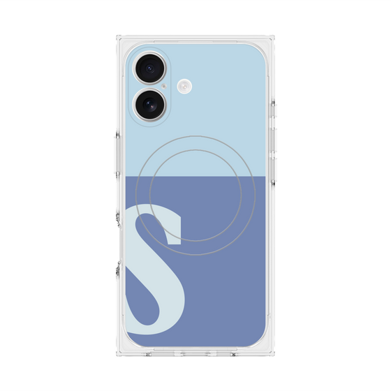 Premium Square Case with MagSafe［ Original - initial two tone - S blue ］