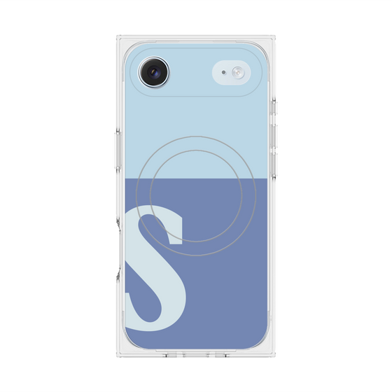 Premium Square Case with MagSafe［ Original - initial two tone - S blue ］