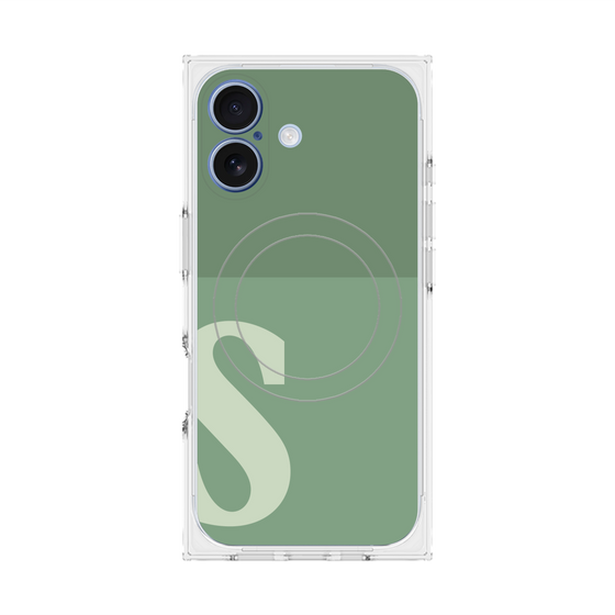 Premium Square Case with MagSafe［ Original - initial two tone - S green ］