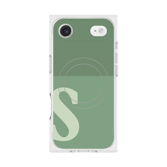 Premium Square Case with MagSafe［ Original - initial two tone - S green ］