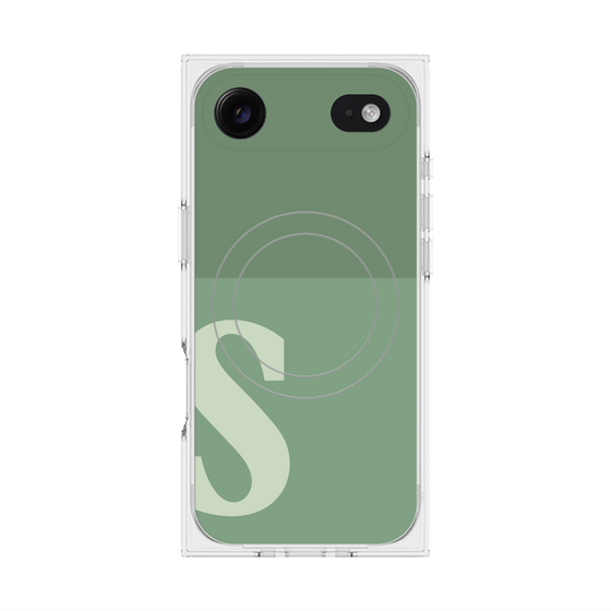 Premium Square Case with MagSafe［ Original - initial two tone - S green ］
