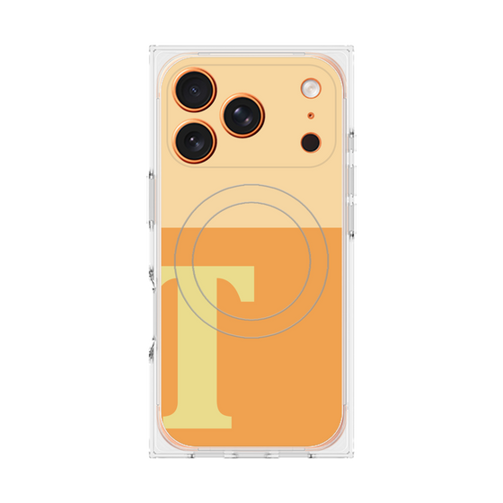 Premium Square Case with MagSafe［ Original - initial two tone - T orange ］