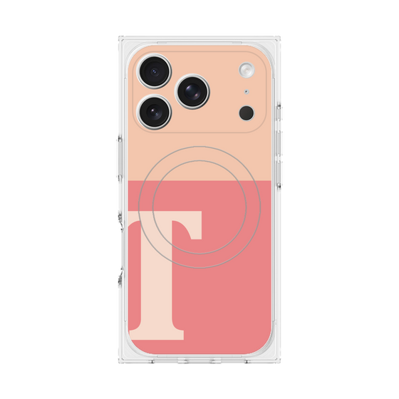 Premium Square Case with MagSafe［ Original - initial two tone - T pink ］