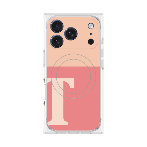 Premium Square Case with MagSafe［ Original - initial two tone - T pink ］