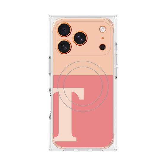 Premium Square Case with MagSafe［ Original - initial two tone - T pink ］