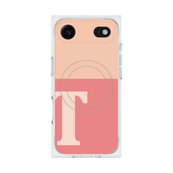 Premium Square Case with MagSafe［ Original - initial two tone - T pink ］