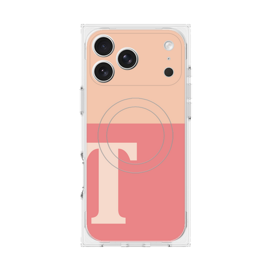 Premium Square Case with MagSafe［ Original - initial two tone - T pink ］