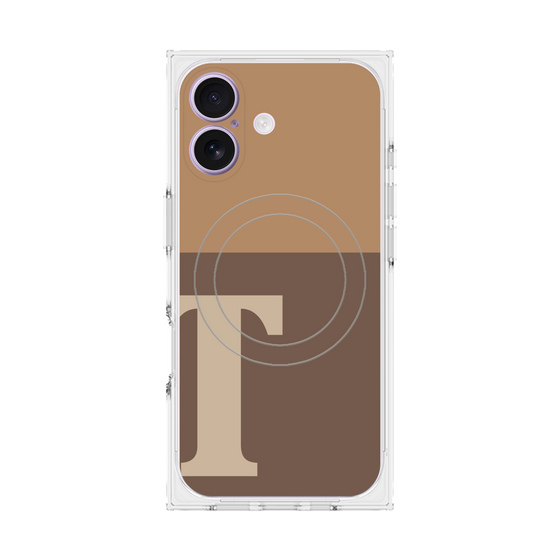 Premium Square Case with MagSafe［ Original - initial two tone - T brown ］