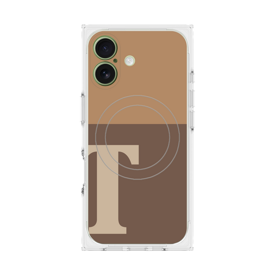 Premium Square Case with MagSafe［ Original - initial two tone - T brown ］