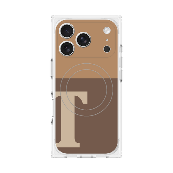 Premium Square Case with MagSafe［ Original - initial two tone - T brown ］