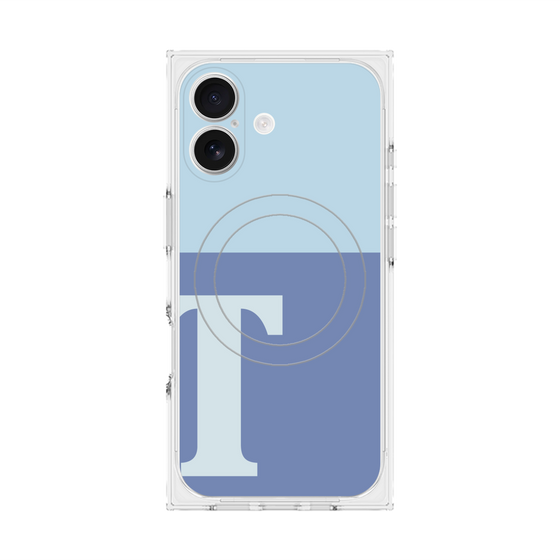 Premium Square Case with MagSafe［ Original - initial two tone - T blue ］