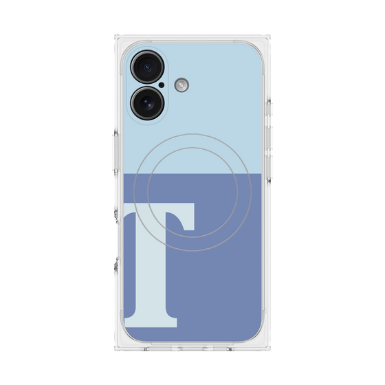 Premium Square Case with MagSafe［ Original - initial two tone - T blue ］