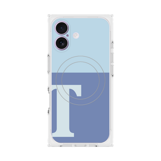 Premium Square Case with MagSafe［ Original - initial two tone - T blue ］