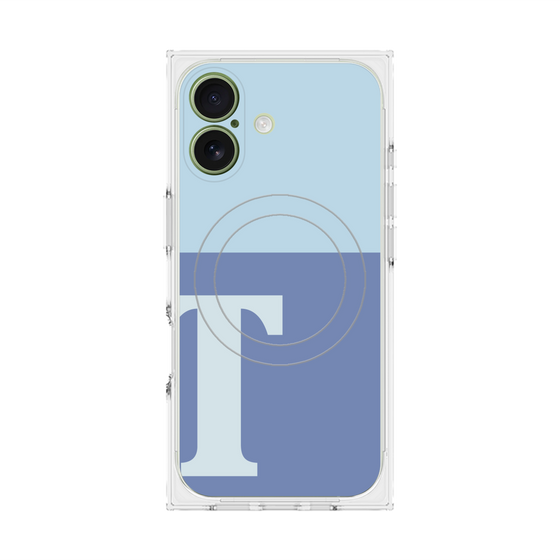 Premium Square Case with MagSafe［ Original - initial two tone - T blue ］