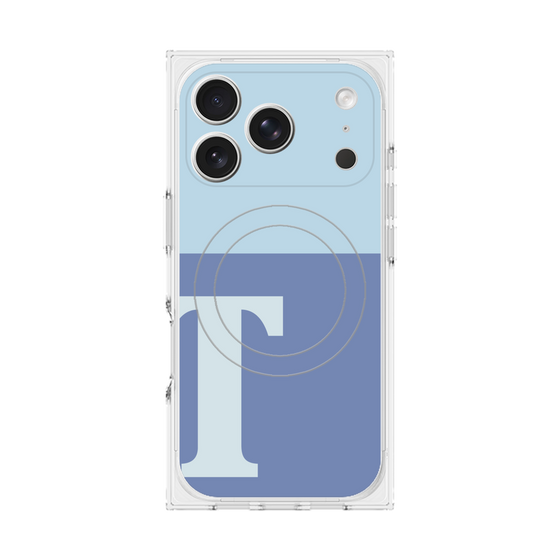 Premium Square Case with MagSafe［ Original - initial two tone - T blue ］