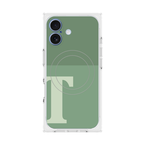 Premium Square Case with MagSafe［ Original - initial two tone - T green ］