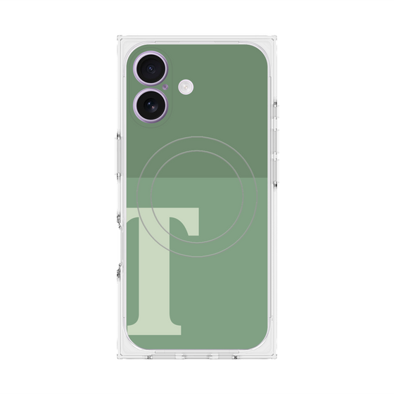 Premium Square Case with MagSafe［ Original - initial two tone - T green ］