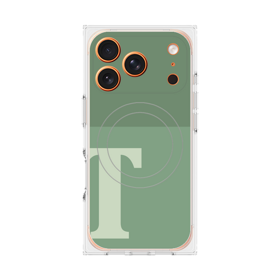 Premium Square Case with MagSafe［ Original - initial two tone - T green ］