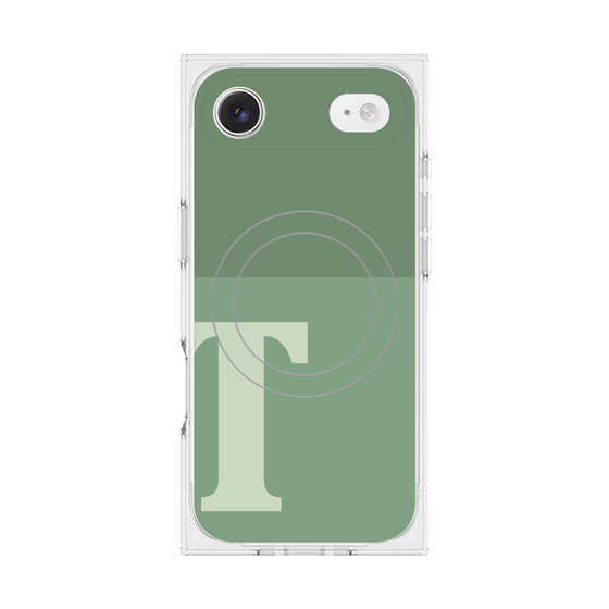 Premium Square Case with MagSafe［ Original - initial two tone - T green ］