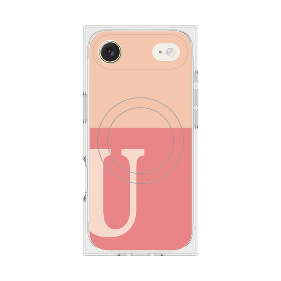 Premium Square Case with MagSafe［ Original - initial two tone - U pink ］