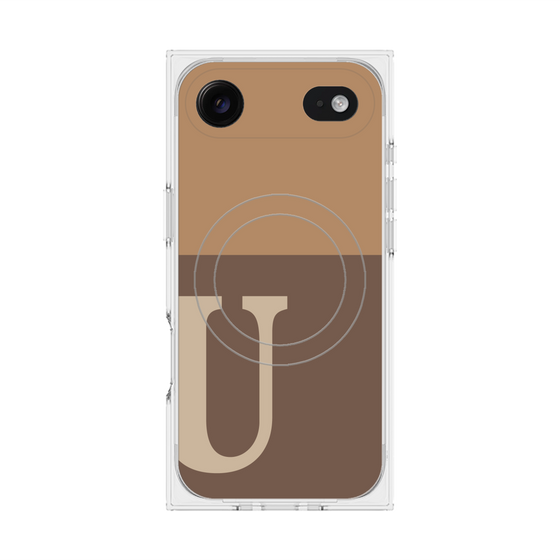 Premium Square Case with MagSafe［ Original - initial two tone - U brown ］