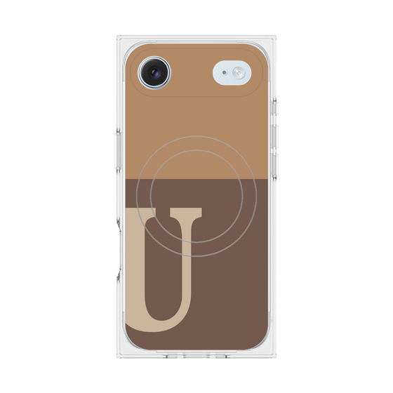 Premium Square Case with MagSafe［ Original - initial two tone - U brown ］