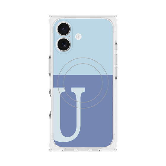Premium Square Case with MagSafe［ Original - initial two tone - U blue ］