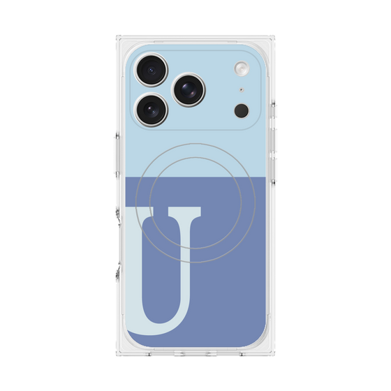 Premium Square Case with MagSafe［ Original - initial two tone - U blue ］